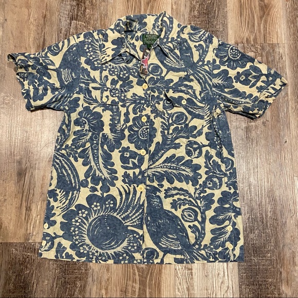 Vintage 90s Ralph Lauren Polo Country Hawaiian Floral Shirt - Picture 1 of 6